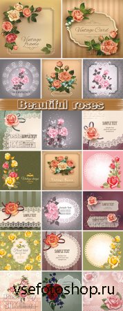      - Vintage backgrounds with beautiful rose ...
