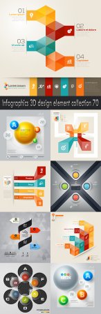Infographics 3D design element collection 70