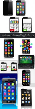 Smartphone touchscreen with application icons