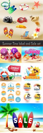Summer Time label and Sale set
