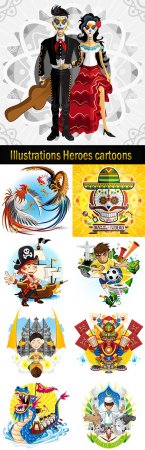 Illustrations Heroes cartoons