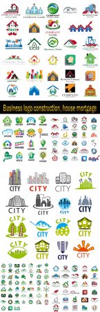 Business logo construction, house mortgage