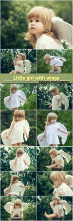 Little girl with wings of an angel