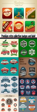Premium retro collection badges and label