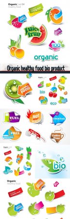 Organic healthy food bio product sticker special