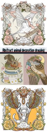 Abstract animal decoration drawing