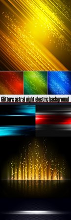 Glitters astral night electric background