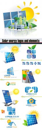 Solar energy logos and elements design