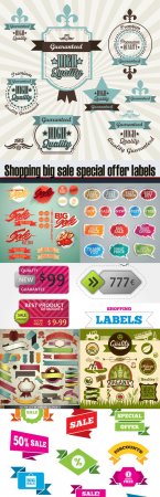 Shopping big sale special offer labels