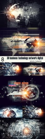3D business technology network digital
