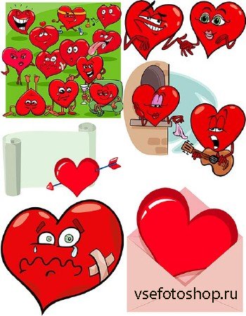 Вектор - Влюблённые сердца / Vector - Loving hearts