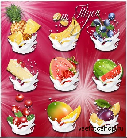    -  / Fruit in cream - Clipart