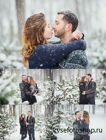      -  / People in Love in the Winter Fore ...