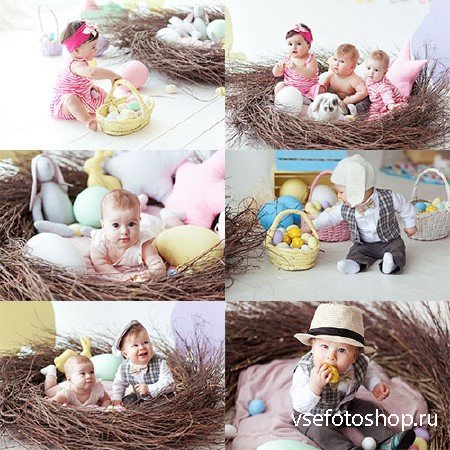    -   / Kids and Easter - Raster clipart