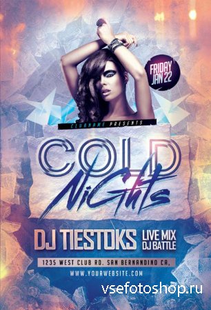 Cold Nights psd flyer template