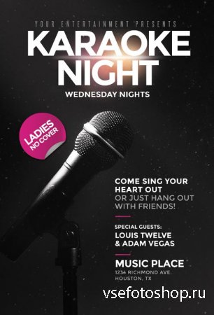 Karaoke Night psd flyer template