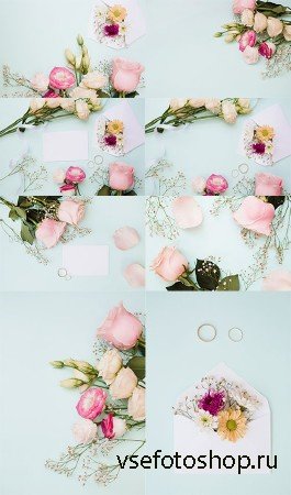 Фоны с розами - Растровый клипарт / Backgrounds with roses - Raster clipart