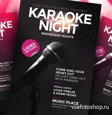 Karaoke Night psd flyer template