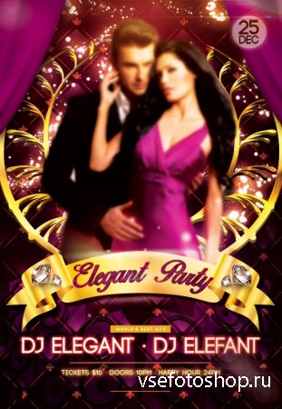 Elegant Party psd flyer template